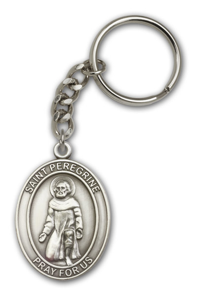 Antique Silver St. Peregrine Keychain