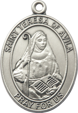 Silver Oxide St. Teresa of Avila Keychain