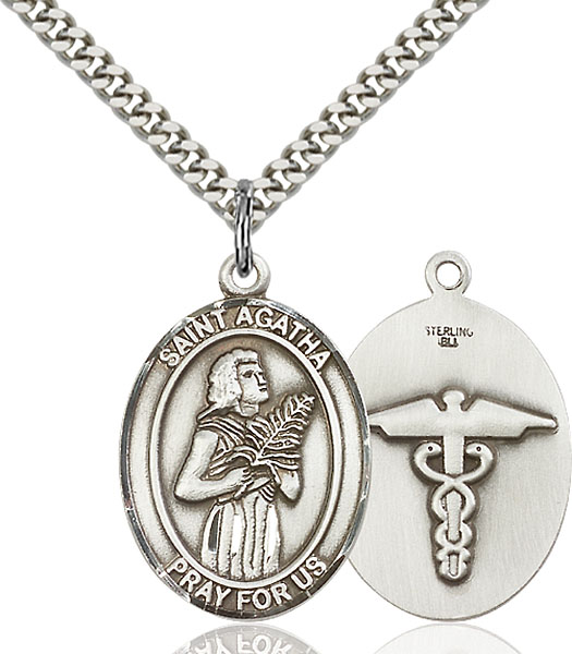 Sterling Silver St. Agatha Pendant