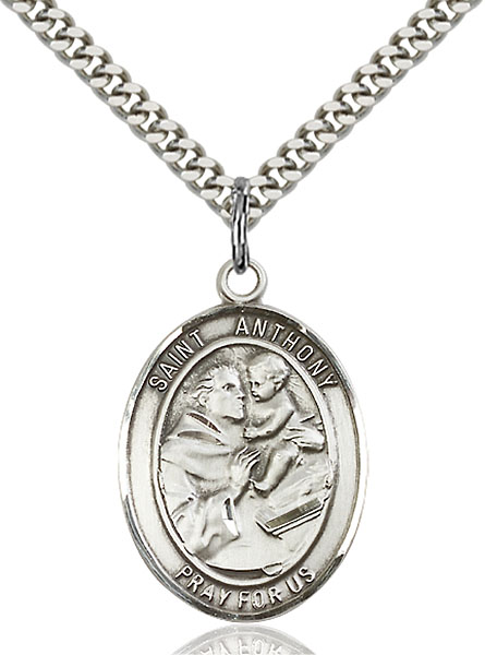 H&M Patron Saint St Aidan Medal 7/8 Inch Sterling Silver Pendant