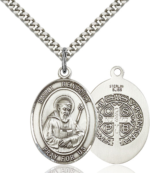 st benedict necklace white gold