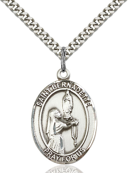 Sterling Silver St. Bernadette Pendant