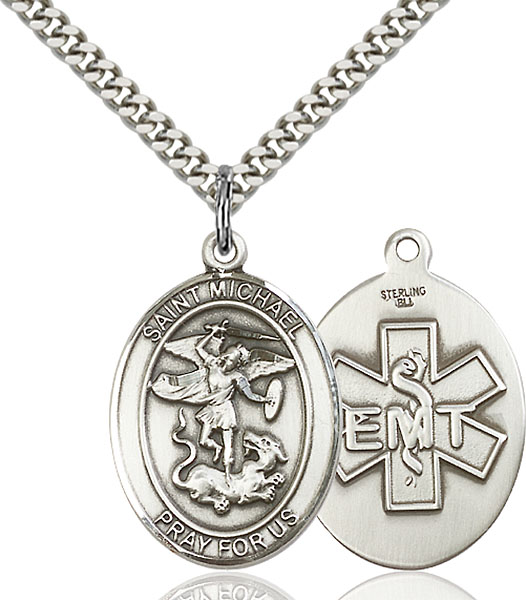 Sterling Silver Thorn Frame Saint Michael Necklace – Divine Box