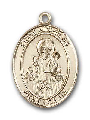 st nicholas necklace gold