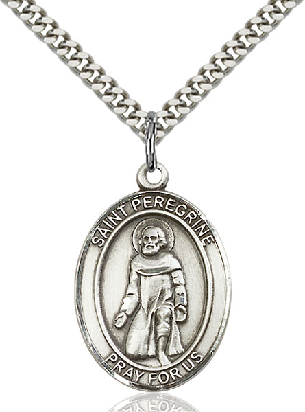 Sterling Silver St. Peregrine Laziosi Pendant