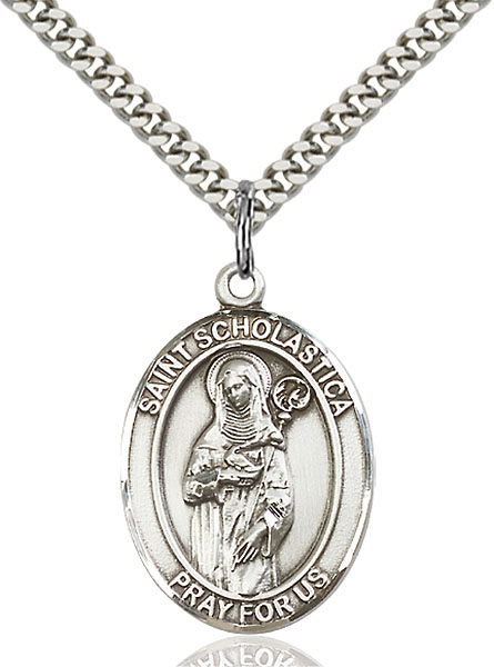 Sterling Silver St. Scholastica Pendant