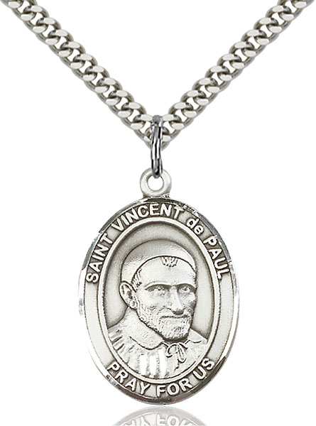Sterling Silver St. Vincent de Paul Pendant