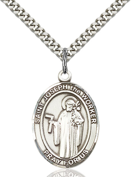 Sterling Silver St. Joseph The Worker Pendant