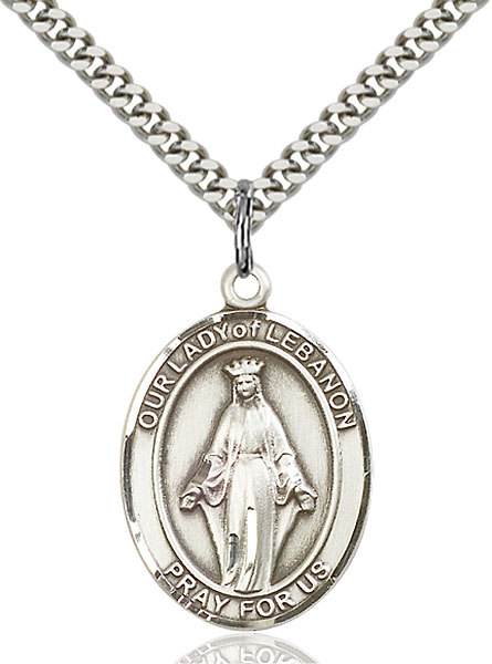 Sterling Silver Our Lady of Lebanon Pendant