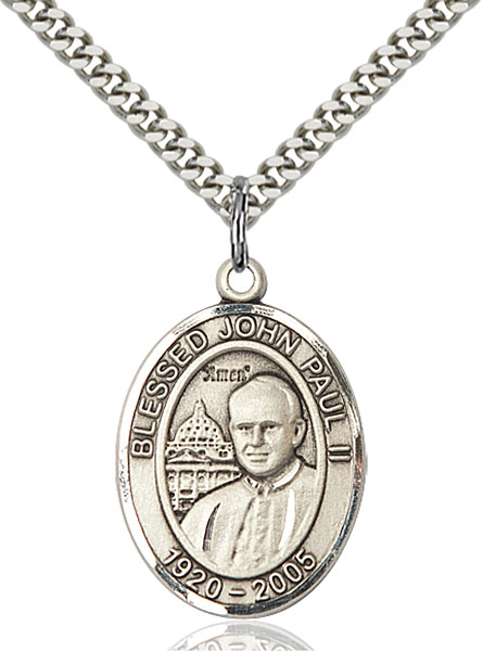 Sterling Silver Pope John Paul II Pendant