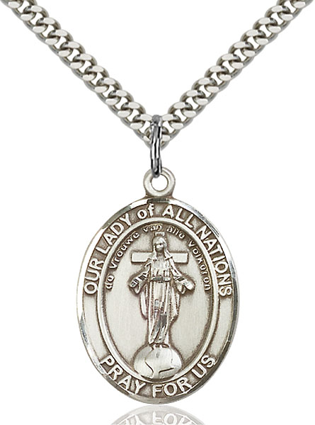 Sterling Silver Our Lady of All Nations Pendant