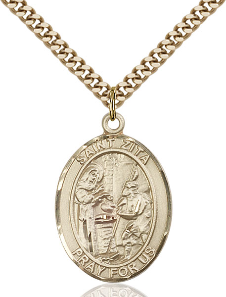 Gold-Filled St. Zita Pendant