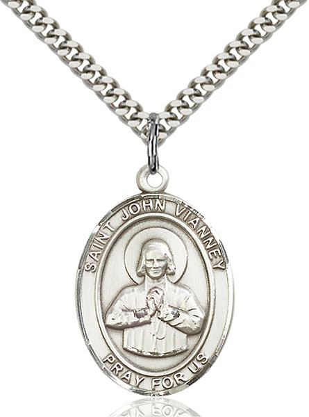 Sterling Silver St. John Vianney Pendant