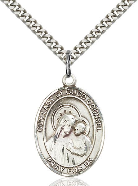 Sterling Silver Our Lady of Good Counsel Pendant