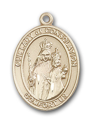 14K Gold OUR LADY of Consolation Pendant
