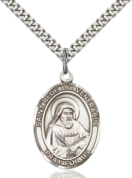 Sterling Silver St. Bede the Venerable Pendant