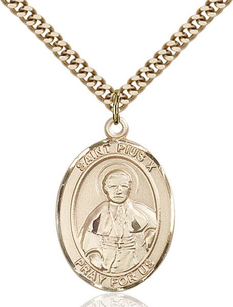 Gold-Filled St. Pius X Pendant