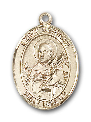 14K Gold St. Meinrad of Einsideln Pendant