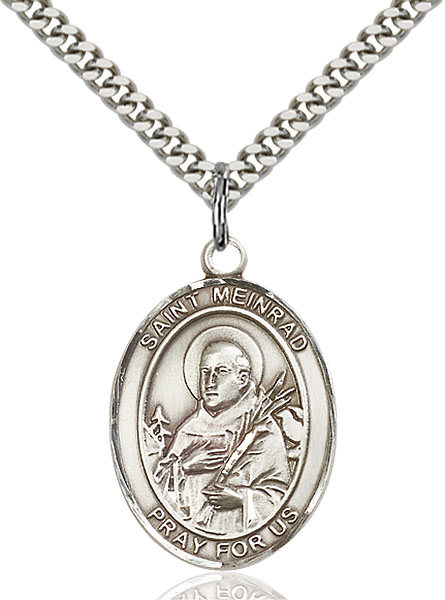 Sterling Silver St. Meinrad of Einsideln Pendant