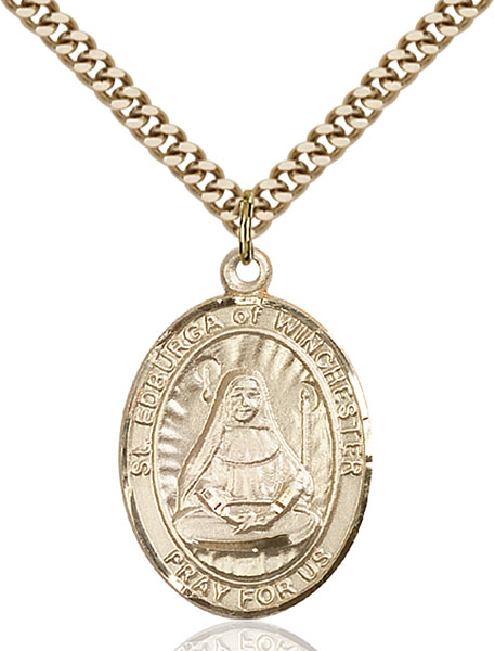Gold-Filled St. Edburga of Winchester Pendant
