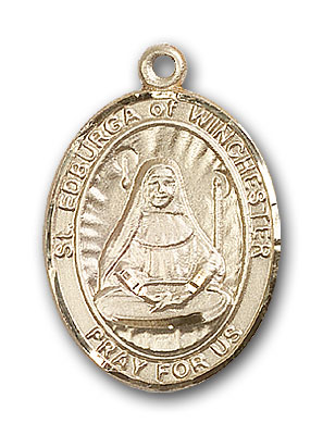 14K Gold St. Edburga of Winchester Pendant
