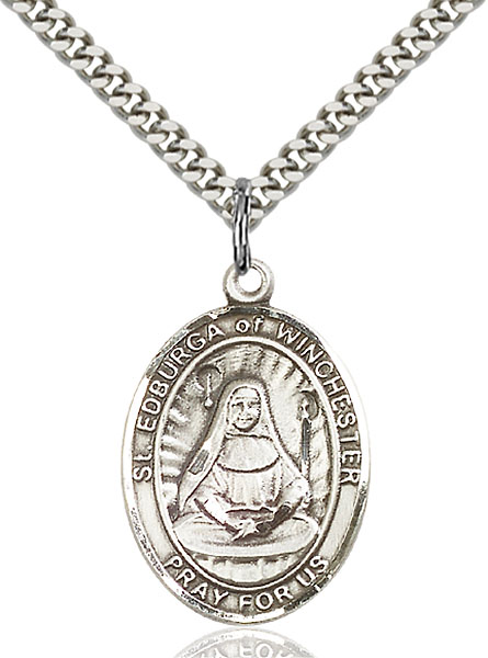 Sterling Silver St. Edburga of Winchester Pendant