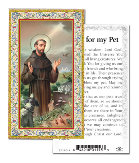 100-Pack - Prayer For My Pet St Francis Holy Card