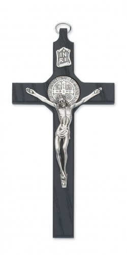 8" Black St. Benedict Crucifix