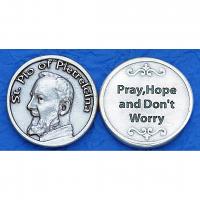 25-Pack - Religious Coin Token - Padre Pio- Pray, Hope, and Don't Worry