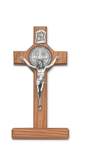 6" Walnut Stng St Benedict Crucifix