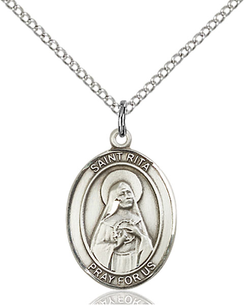 Sterling Silver St. Rita of Cascia Pendant