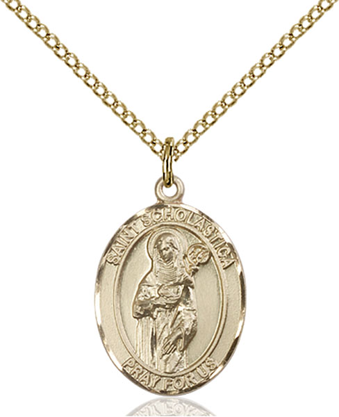 14K Gold-Filled St. Scholastica Pendant