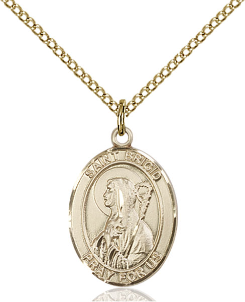 14K Gold-Filled St. Brigid of Ireland Pendant