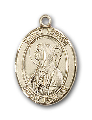 Patron Saint of Infants/Ireland Brigid of Ireland Medal F A Dumont 14kt Gold St 