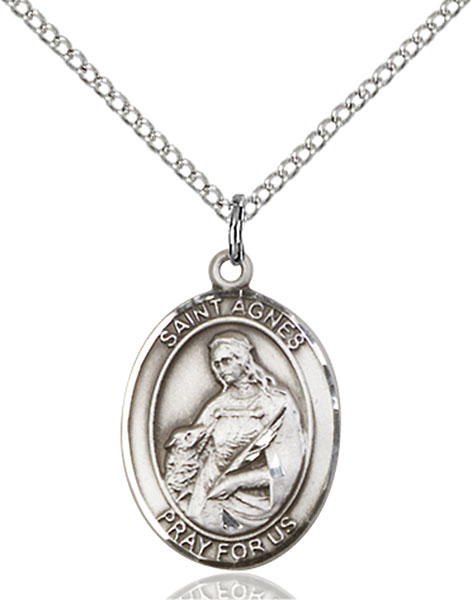 Sterling Silver St. Agnes of Rome Pendant