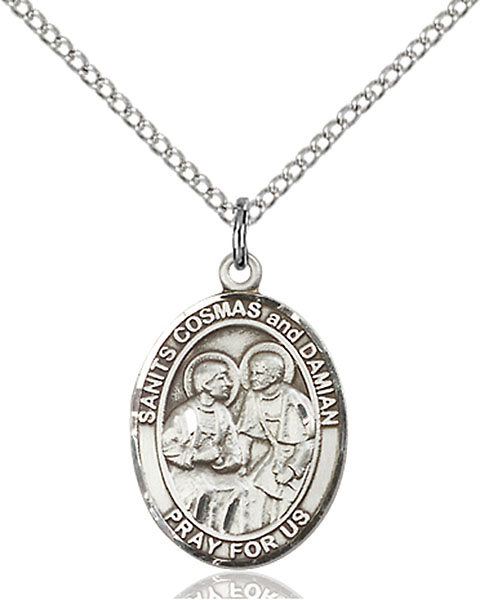 Sterling Silver Sts. Cosmas & Damian Pendant
