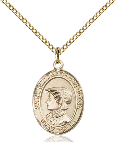 Sterling Silver Antiqued Saint Elizabeth Seton Medal 