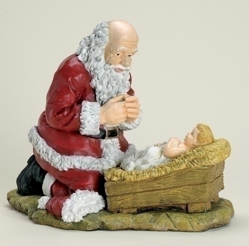 12"Kneeling Santa Figurine