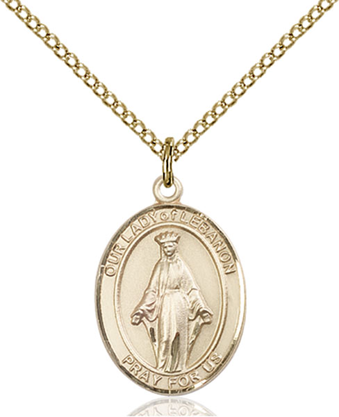 14K Gold-Filled Our Lady of Lebanon Pendant
