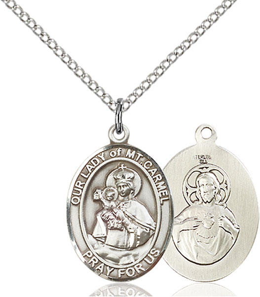 Sterling Silver Our Lady of Mount Carmel Pendant