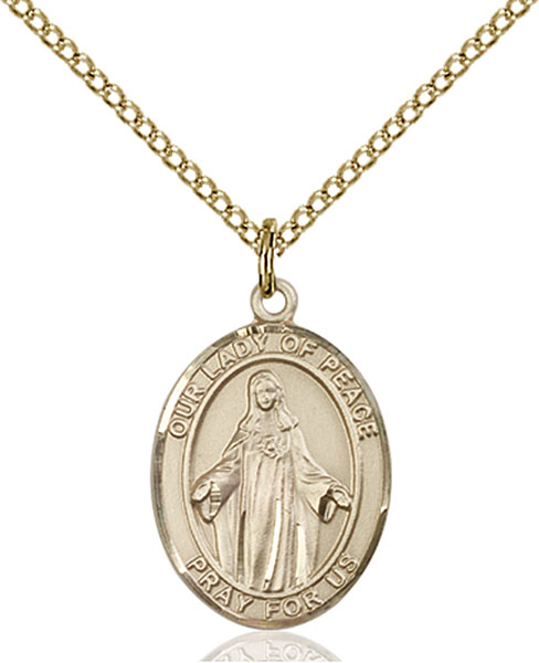 14K Gold-Filled Our Lady of Peace Pendant