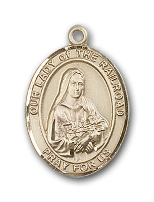 14K Gold OUR LADY of the Railroad Pendant