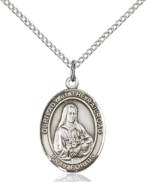 Sterling Silver Our Lady of the Railroad Pendant