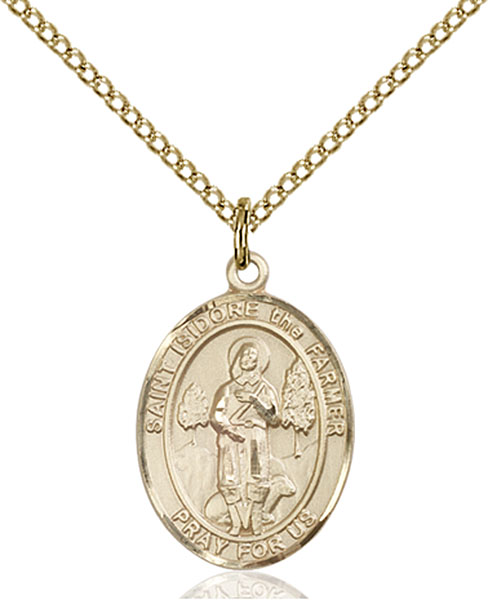 14K Gold-Filled St. Isidore the Farmer Pendant