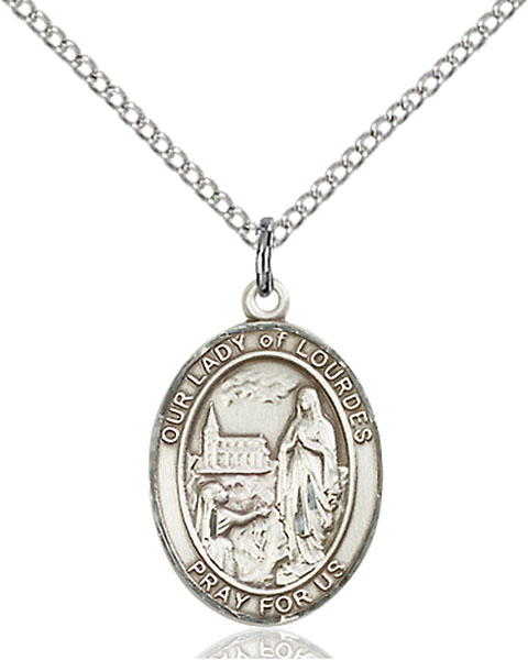 Sterling Silver Our Lady of Lourdes Pendant