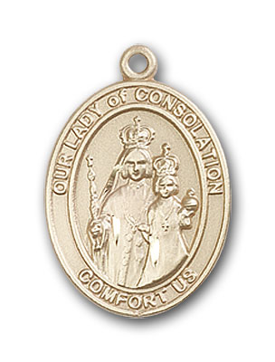 14K Gold OUR LADY of Consolation Pendant