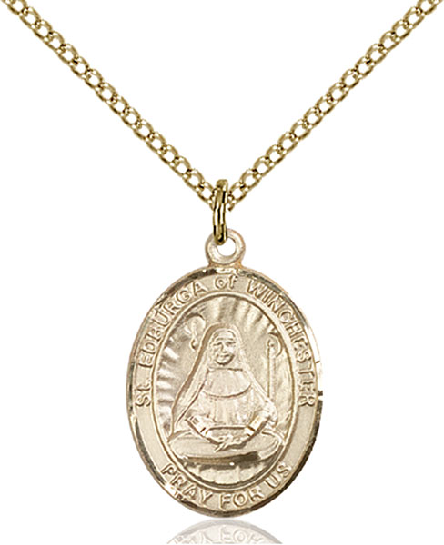 14K Gold-Filled St. Edburga of Winchester Pendant