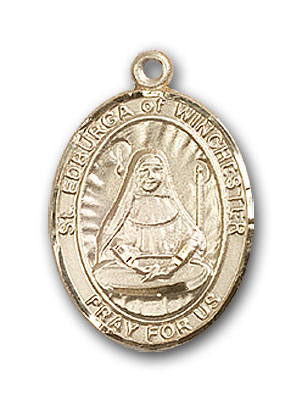 14K Gold St. Edburga of Winchester Pendant