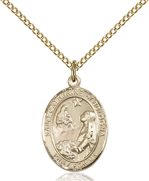 14K Gold-Filled St. Catherine of Bologna Pendant
