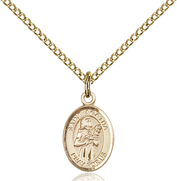 14K Gold-Filled St. Agatha Pendant